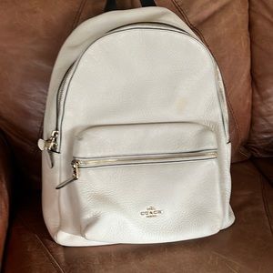 Cream Coach backpack
